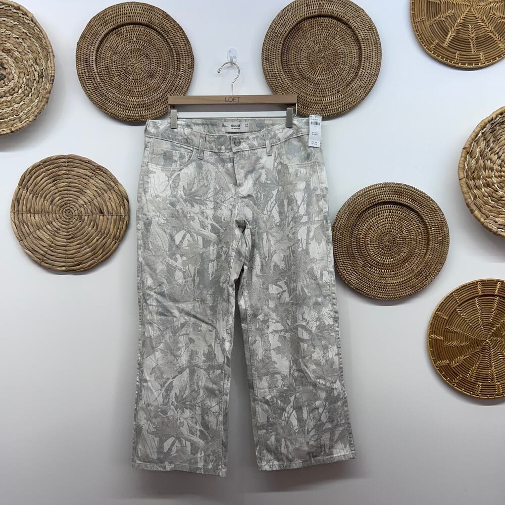 NEW Hollister Camo Low Rise Baggy Pants Jeans 12 / 31S SHORT Camoflage Loose Y2K